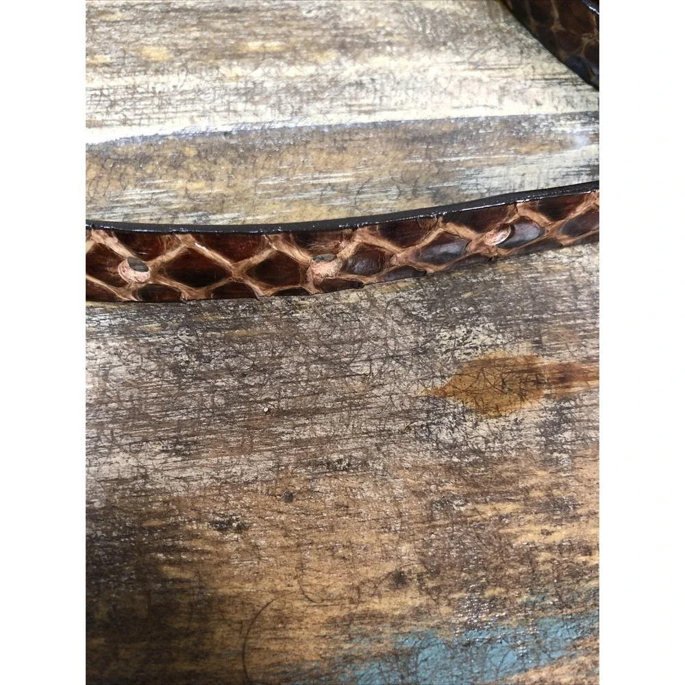 Leighelena‎ Genuine Python Women's Belt USA Brown Double Wrap 67 in Velvet Bag